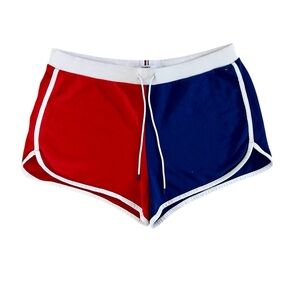 Vtg 1980s Retro Style Cotton Micro Terry Cloth Sweat Shorts Drawstring Sz Large